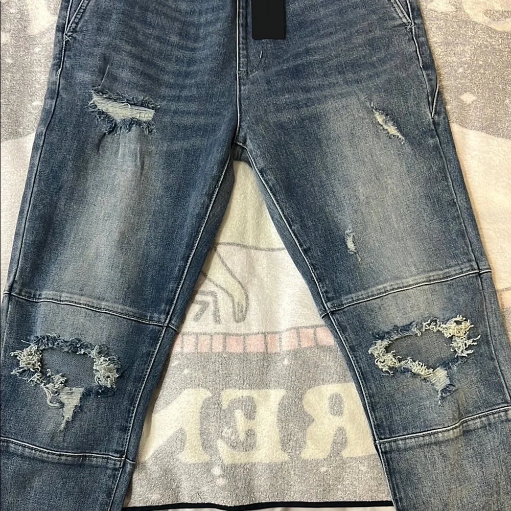 Saint Morta Doomsday Distressed Joggers Vintage Blue